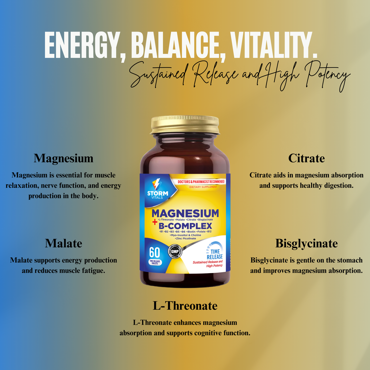 Storm Vitals Magnesium + B-Complex | Recharge Your Strength