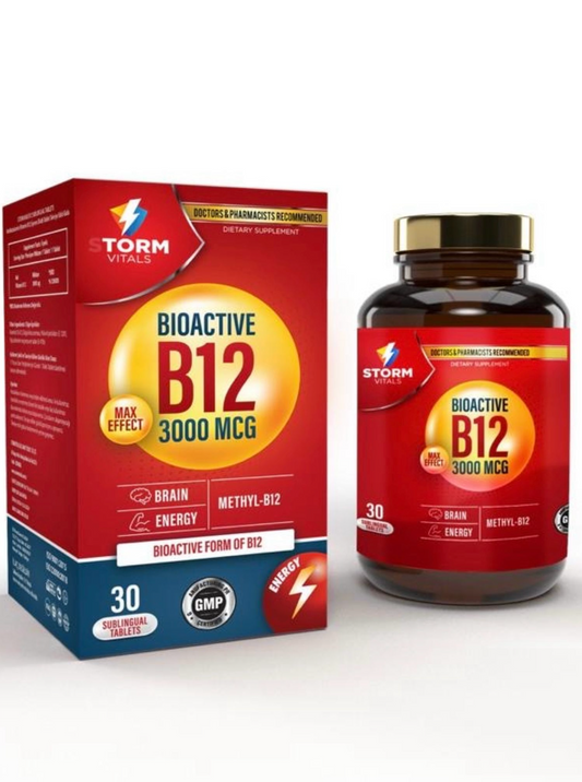 Storm Vitals Maximum B12 – 3000 mcg | 30 Sublingual Tablets